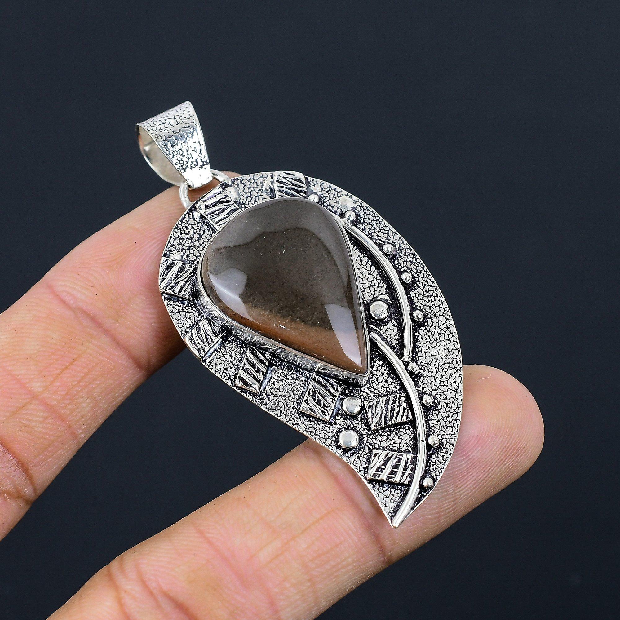 Daughters Day Deal Sterling Silver Polychrome Jasper Stone Bezel Artisan Pendant