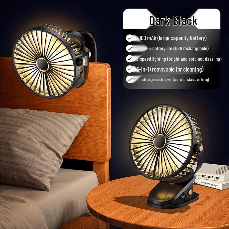 Yabuka 6-inch Rechargeable Clip-on Desk Fan