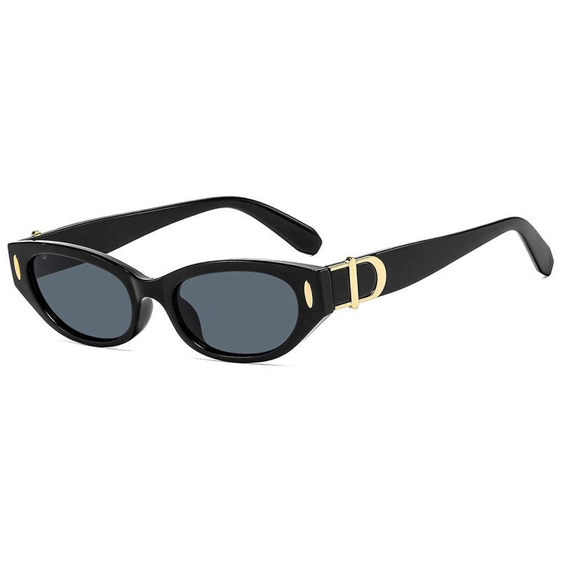 Rice Nail Small Frame Cat Eye Sunglasses New Street Photography Women's Versatile Trendy and Fashionable UV Resistant Glasses