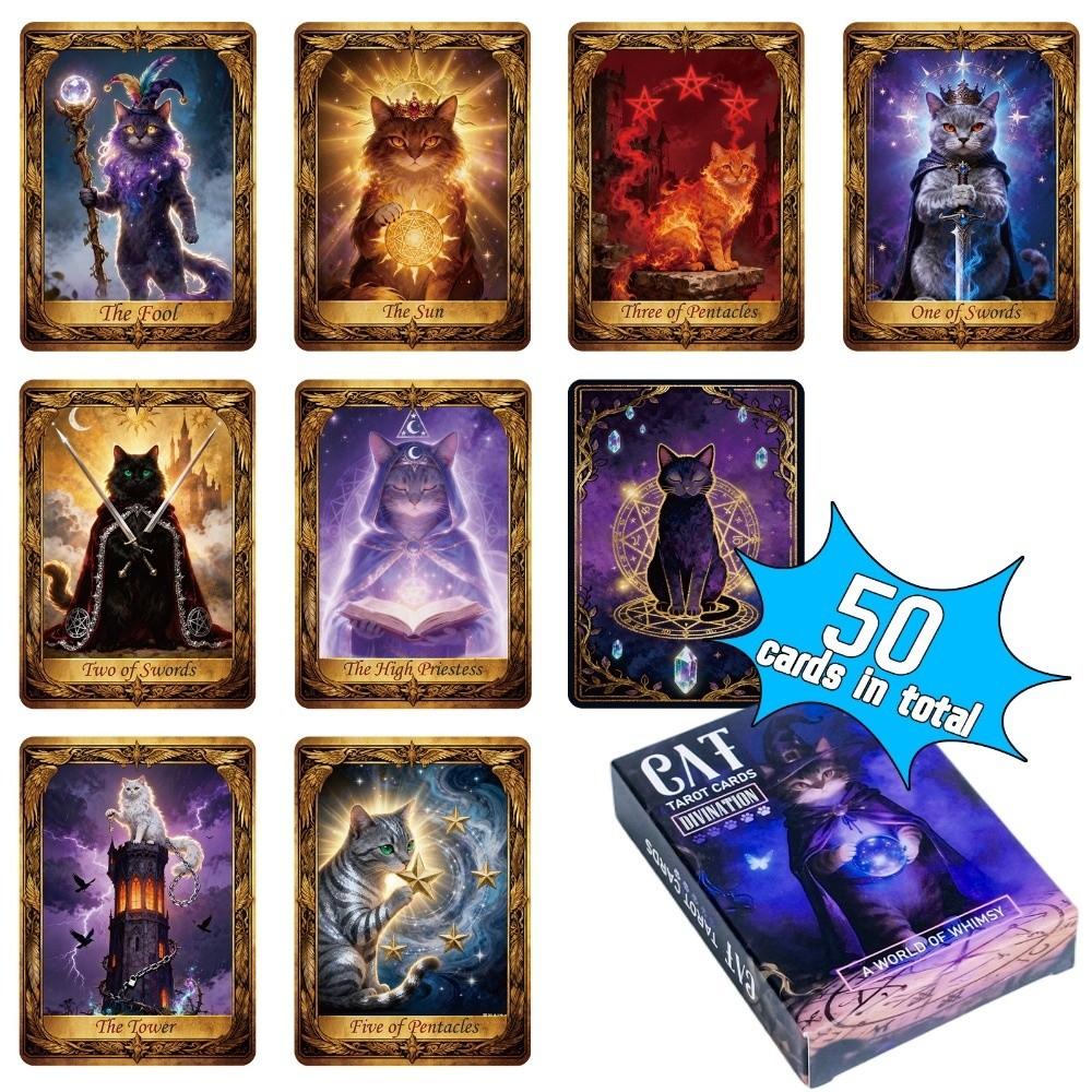 Fun Mysterious Magical Cat Tarot Cards Divination Tool Tarot Card Game  Team Building