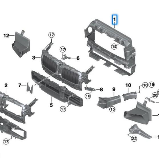 BMW 4-serie G22/G23 Främre Bumper Luftintagskanal Kylare 51745A32054