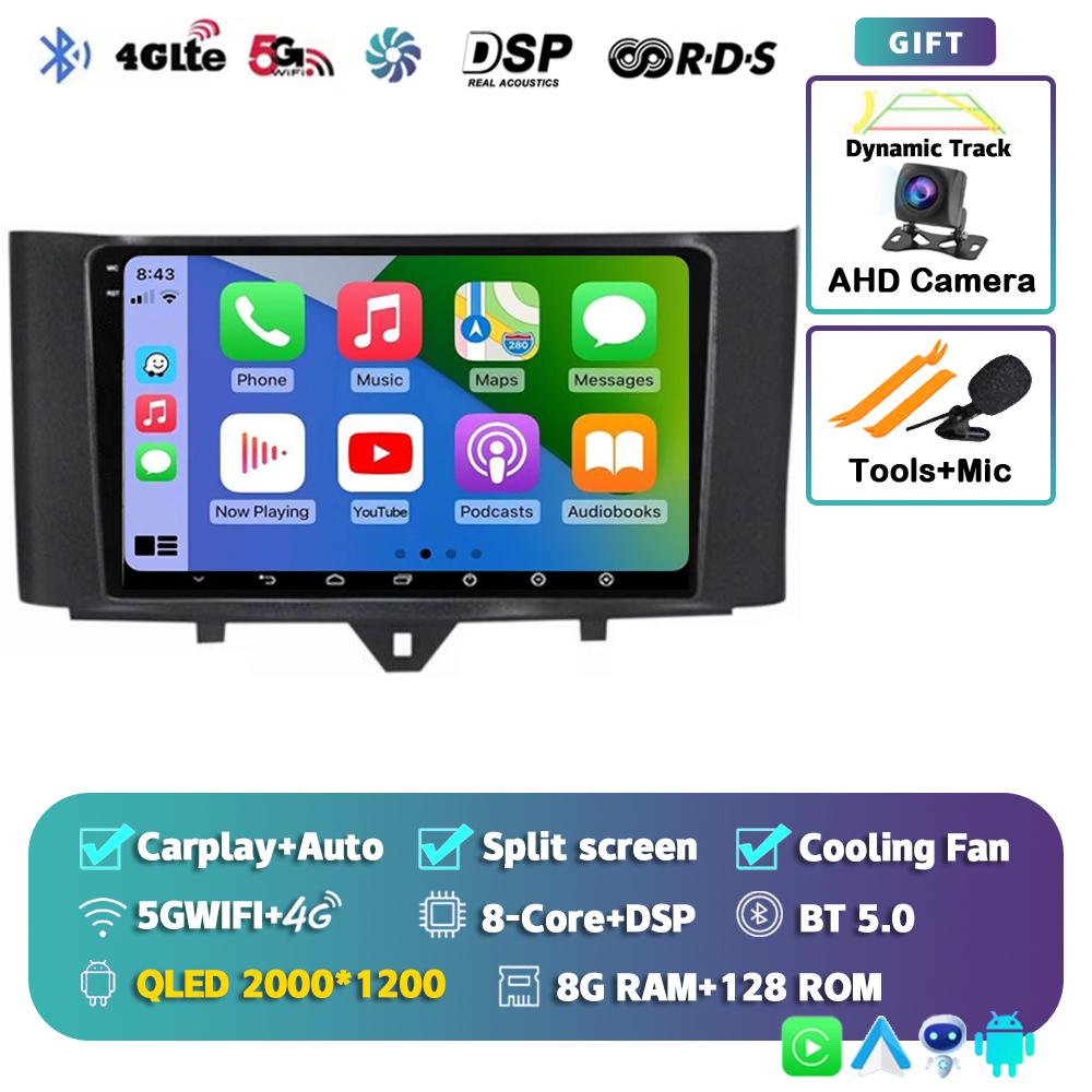 Android 14 Carplay Auto Car Raido For Mercedes Benz Smart Fortwo 451 2010-2015 Multimedia Video Player Autoradio GPS 4G Stereo