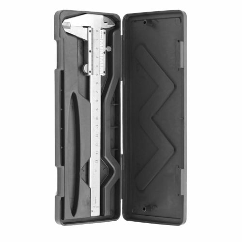 150mm Vernier Caliper, Carbon Steel Measuring Caliper with Storage Case and Micrometer Gauge, High-Precision Metal Measuring Tool, Lightweight and Por