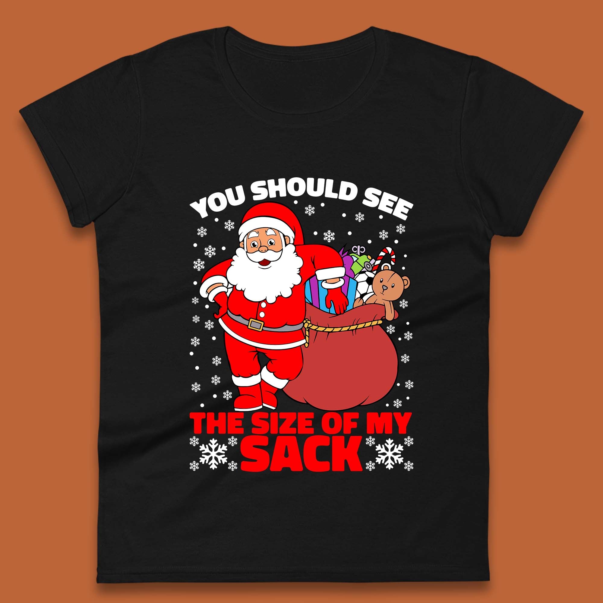 Christmas Santa Claus Sack Womens T Shirt Mens Tops Tees Unisex L