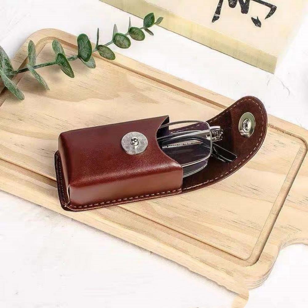 Belt Hanging Magnetic Snap Glasses Case Simple Folding Reading Glasses Storage Box Portable Lightweight Women Men Sunglasses Box