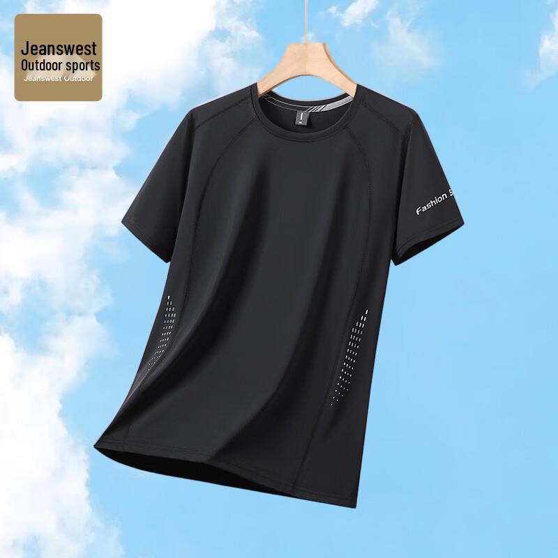 JEANSWEST OUTDOOR Men s Ice Silk Quick-Dry Short-Sleeve T-Shirt 4XL