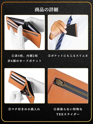 [Fabrizio] Ultra-thin Bi-fold Wallet for Men and Women, Slim, Easy To Use, Italian Leather, Crafted by Top Leather Artisans, Genuine Leather, YKK Zipp