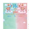 Baby Gender Reveal Board Ideas Game Cartoon Bear and Balloons Patterns