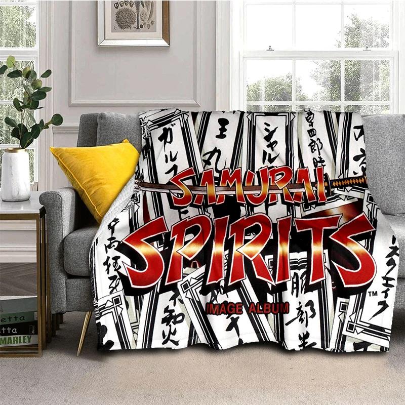 2026 New Style Retro Game Samurai Spirits Shodown Haohmaru Cartoon Blanket,Soft Throw Blanket for Home Bedroom Bed Sofa Kid Gift