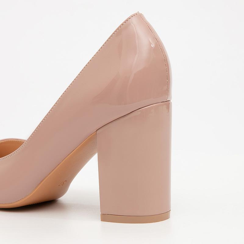 Fashion High-heeled Shoes for Women Zapatos Para Mujer 2025 Women's Pointed Shallow Mouth Shoes Fashion Chunky Heels Shoes Plus Size 43