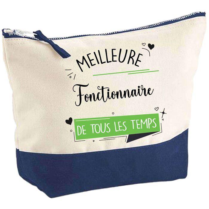 Trousse de maquillage - PLANETEE - Meilleure Fonctionnaire de tous les temps - Grand format - Coton - Sublimation HD