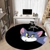 1PC Tom Cat Office Round Rug, Non-slip, Soft and Durable Office Rug for Interior Decoration, Perfect for Office Yy250915159