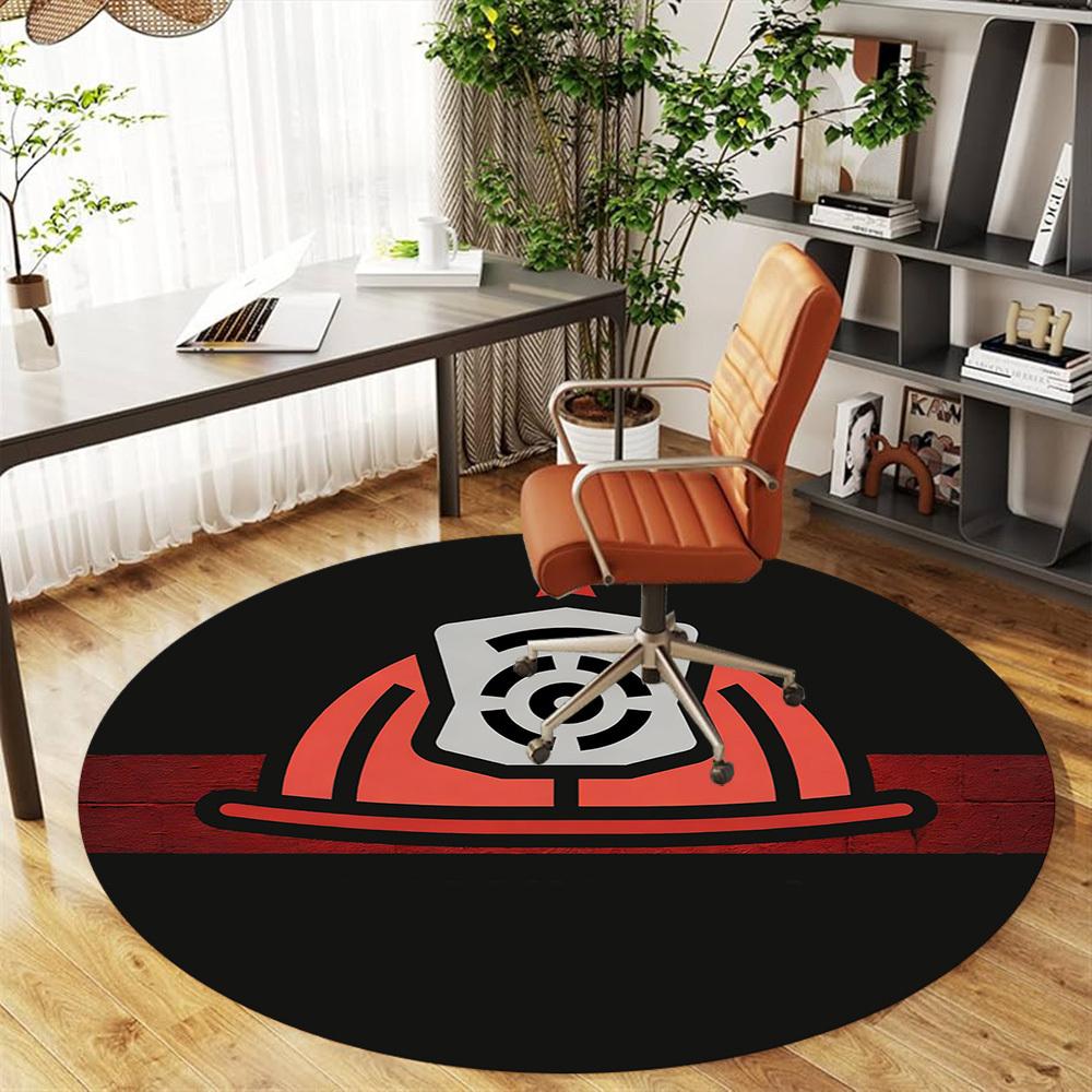 1pc Firefighter Safety Round Chair mat office Area Rug - Non-Slip, Floor Mat for Office, Bedroom, Ideal home decor gift c0112140