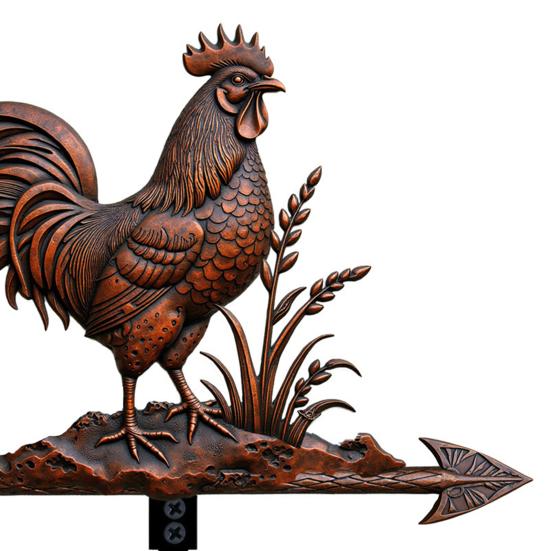 Rooster Weather Vane Retro Metal Wind Vane Roof Decoration Farmhouse Decorative Weather Vane for Outdoor Garden Decor