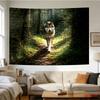 1Pc Wolf Forest Woodland Tapestry Wall Hanging, Decorative Fabric Poster for Bedroom, Living Room, Dorm & Home Decor