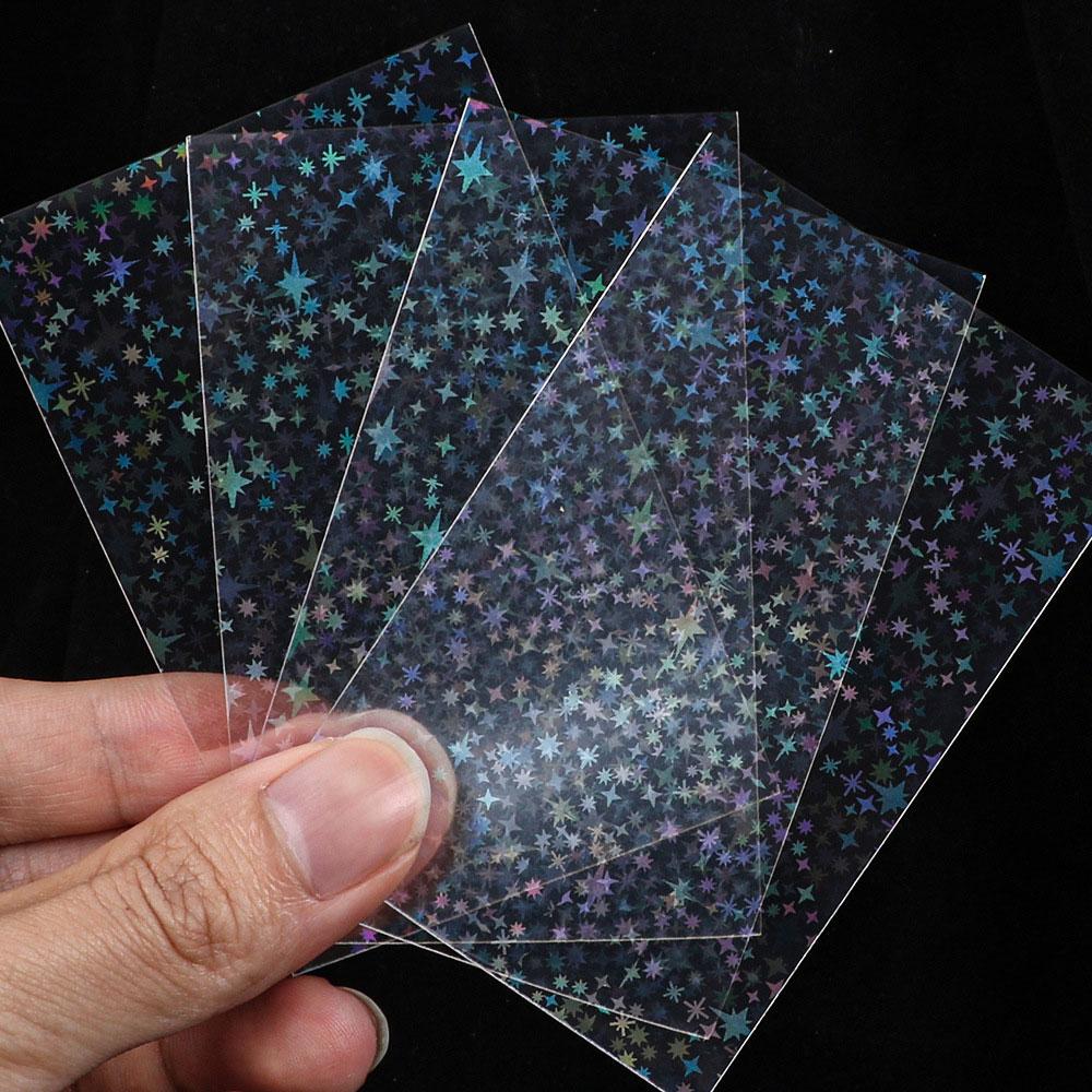 50pcs 61x88mm Clear Matte PP Photo Sleeves Sweetheart Foil Holographic Flashing for Kpop Board Game Trading Card Protector Cover