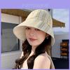 Plaid Bucket Hat With Sun Protection For Summer Outdoor Casual Women