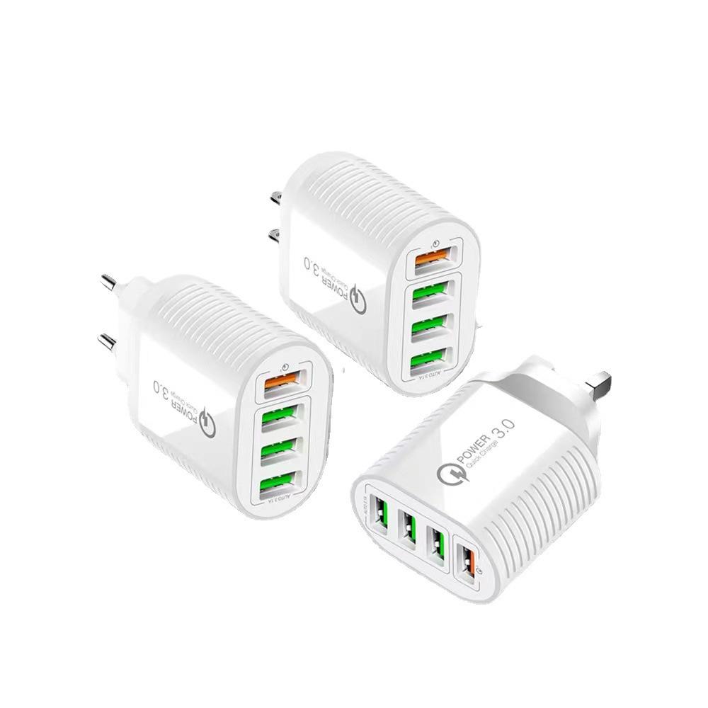 

New Thread 4-USB Smart Charger with QC3.0 Fast Charging, 2.4A/4.1A/5.1A Output 2.4A EU White (Device Only)