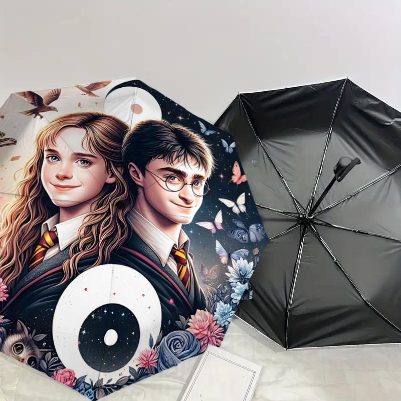 1PC Harry Potter, Butterflies Umbrella-8-Rib Reinforced, Automatic Open, Lightweight & Durable, Cute Fashion Accessory for Outdoor, D2632