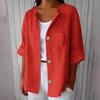 Dames S Vintage Losse Pasvorm 3/4 Mouw Vest Shirt Casual Top