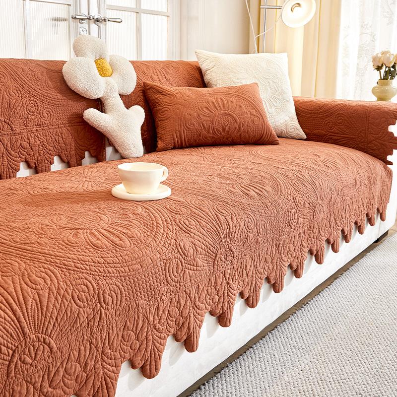 Cotton Sofa Cushion Non-Slip Pure Cotton Fabric Seat Cushion French Simple Modern Four-Season Universal Sofa Cover Cloth Towel