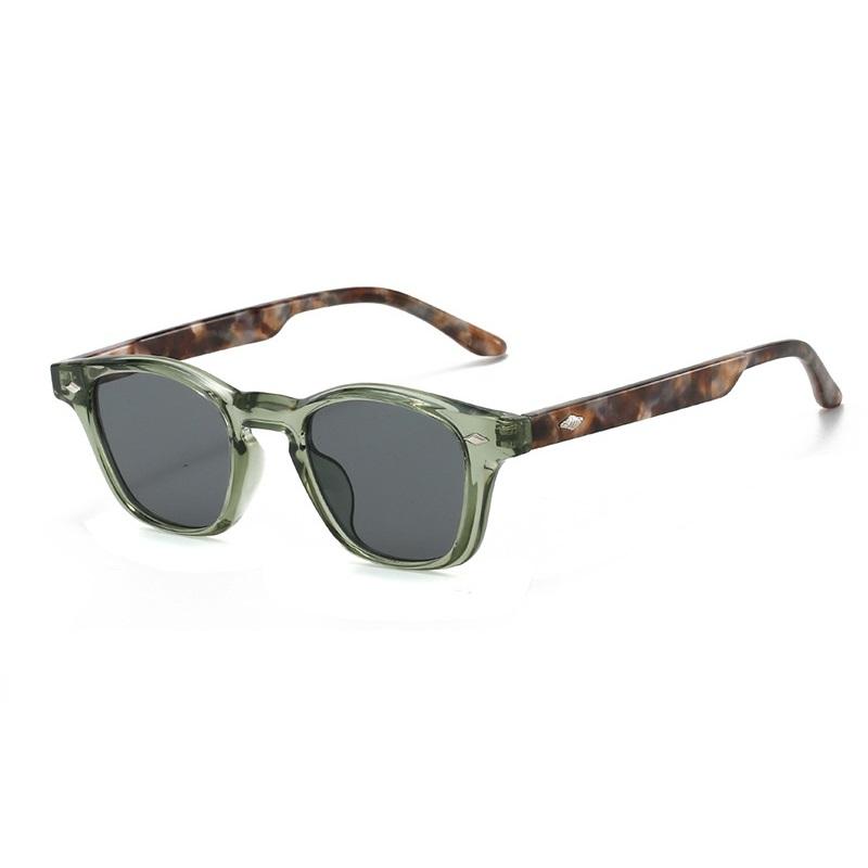 Small Frame Single Beam Cool Square Black Sunglasses Men'S  Women'S Retro Fashion Sunglasses Uv400