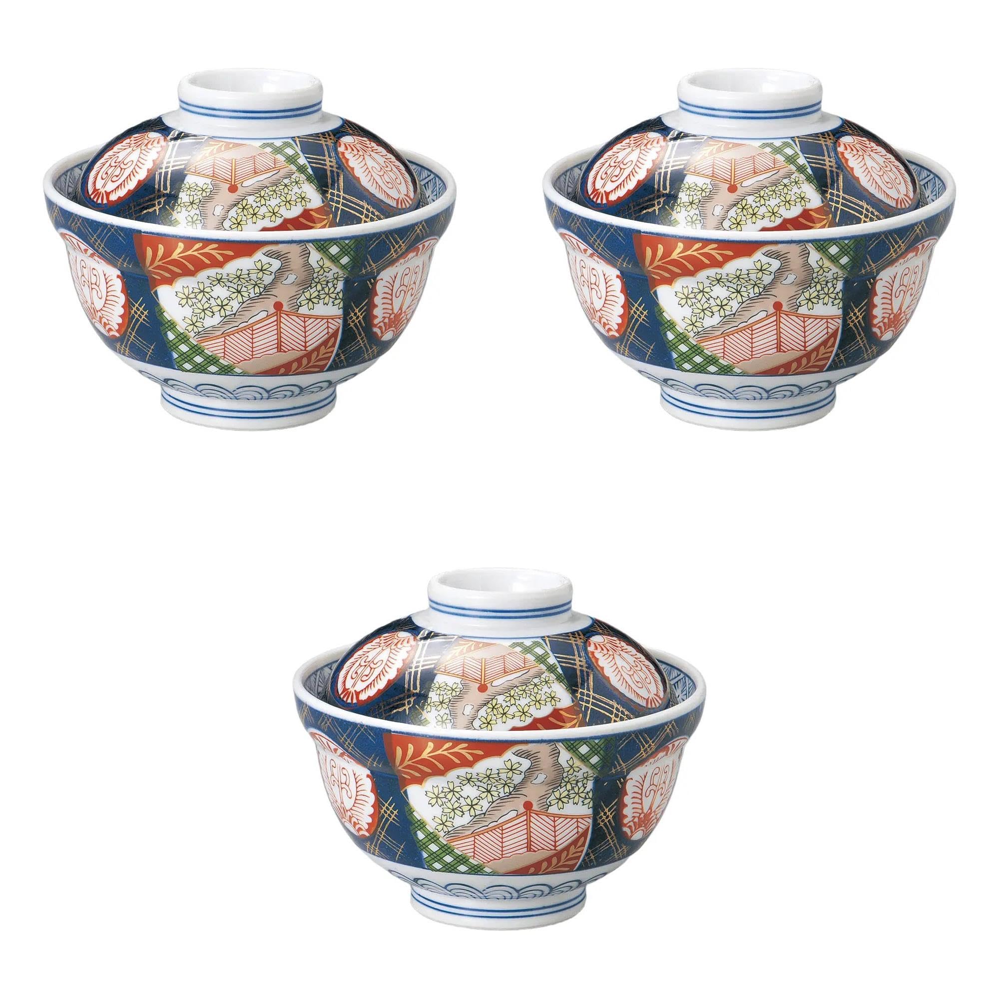 

Set of 3 Kaminishiki Kosakura Lidded Bowls x Lidded Bowls Setomonohonpo 5.5 [16.3 14cm]