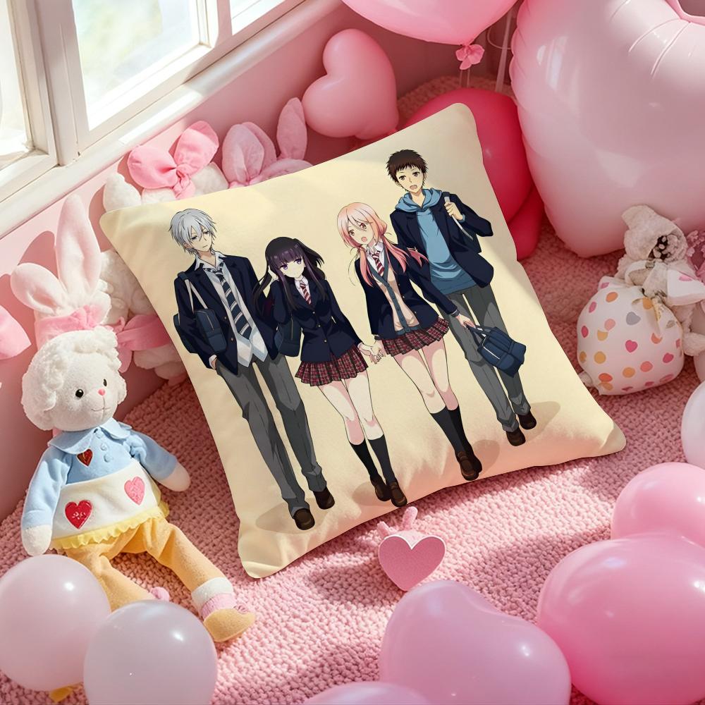 Anime Hyouka Cushion Cover Pattern Printed Pillowcase for Living Room Sofa Cushion Cover & Bedroom Decor
