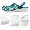 Printed White EVA Clogs for Women Men Lightweight Breathable Slip On Garden Shoes Summer Beach Pool Bathroom Sandals Daily Wear