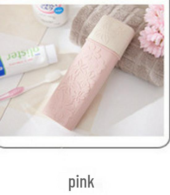 

Portable Plastic Toothbrush Holder with Lid – Carved Plain Color for Travel