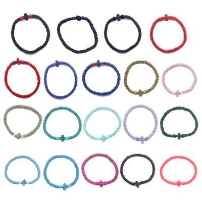 Greek Orthodox Handchain Handmade Prayer Rope Bracelet Christian Bangle Elegant Religious Jewelry for Women Mens
