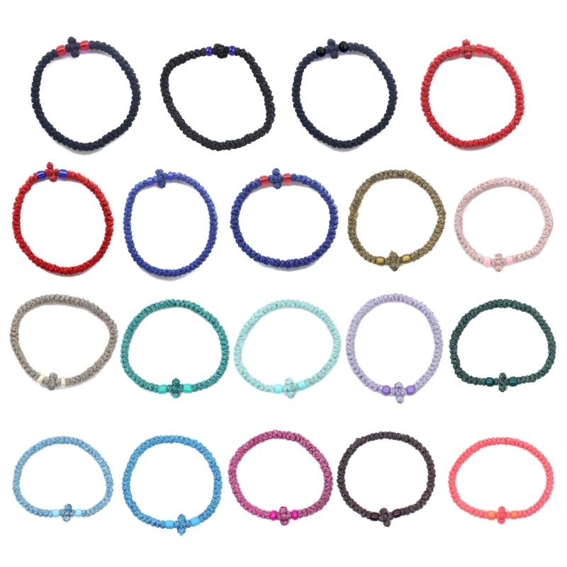 Verstellbares griechisch-orthodoxes Armband, christliches Gebetsarmband, handgewebt, Unisex-Armband, religiöses Handketten-Ornament