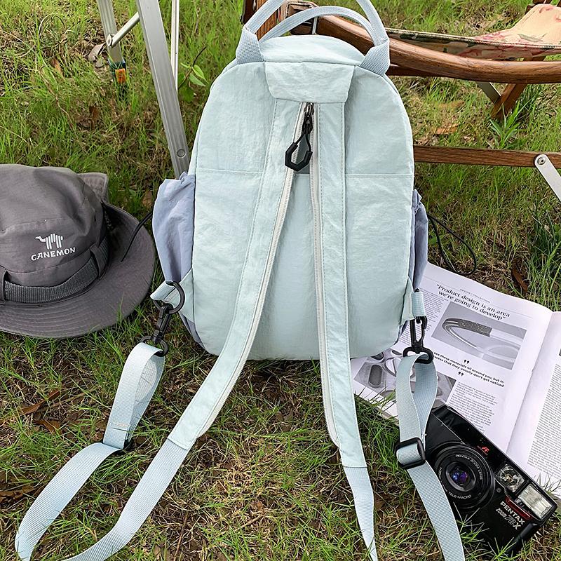 Contrast Color Backpack Student Travel Lightweight Backpack Large Capacity Backpack