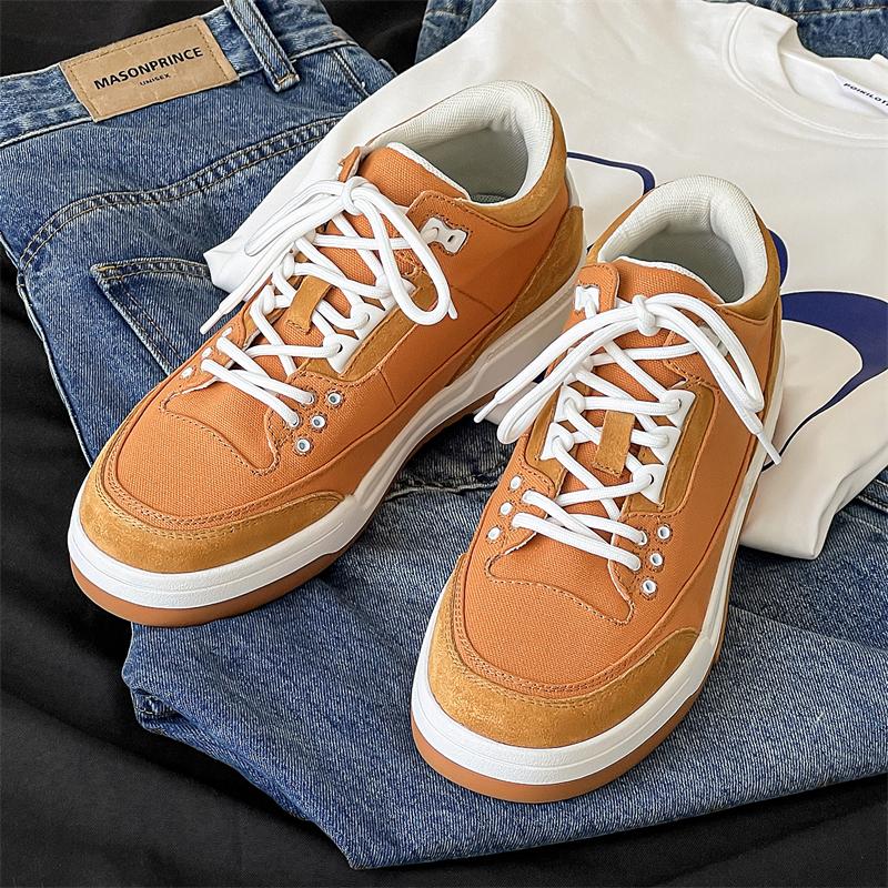 

Высококачественная мужская удобная кожаная обувь средней высоты, повседневная обувь для скейтборда, модная уличная молодежная трендовая повседневная спортивная обувь на шнуровке 44 жёлтый