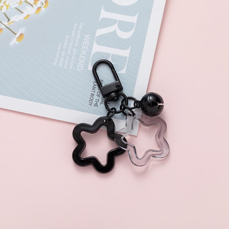 2pcs Korean Version of Ins Small Fresh Color Small Star Bell Keychain Candy Color Keyring Pendant Women Bag Keychain Accessories
