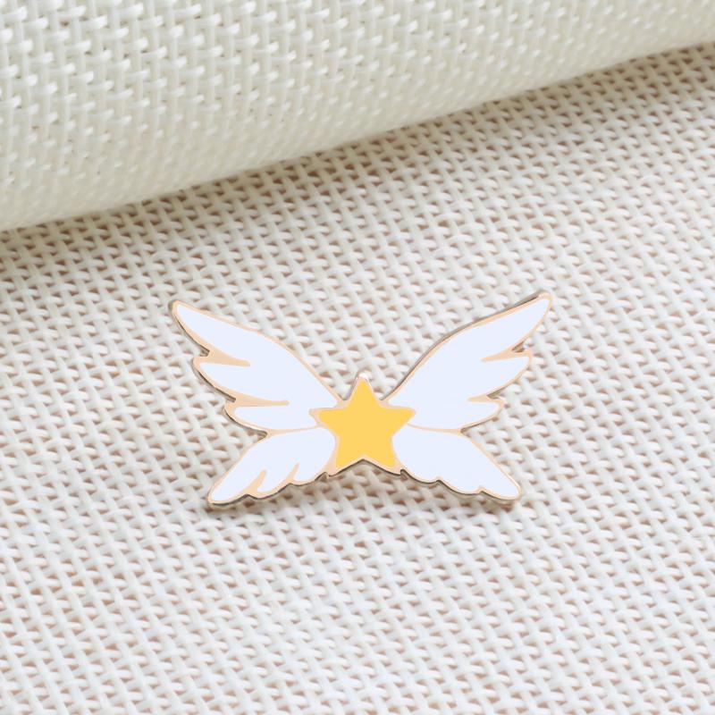 11 Style Sakura Star Wings Bowknot Rhinestone Brooch Heart Badge Jackets Brooches For Women Enamel Pin Metal Accessories Jewelry
