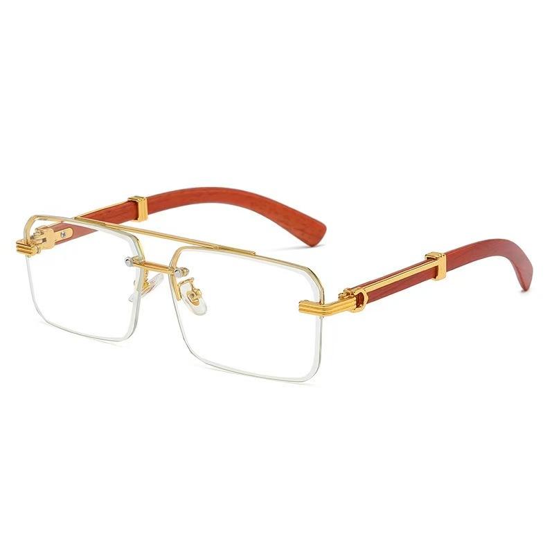 New Sunglasses Trendy Double Beam Trimmed Sunglasses Square Glasses