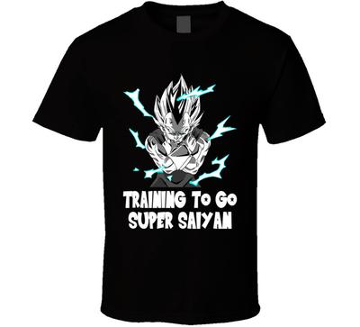 T-shirt NOIR d'entraînement sp saiyan Vegeta 2