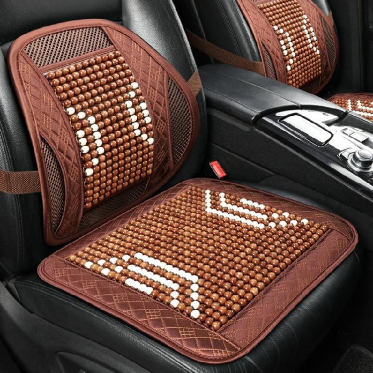 Cooling Seat Pad Back Cushion Car Accessory Ventilated Beaded Seat Cover Vehicle Chair Lumbar Back Brace Support Cushion