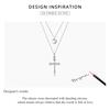 Bamoer 925 Sterling Silver Cross with Heart Plated Platinum CZ Pendant Necklace for Women Chain Necklaces Jewelry