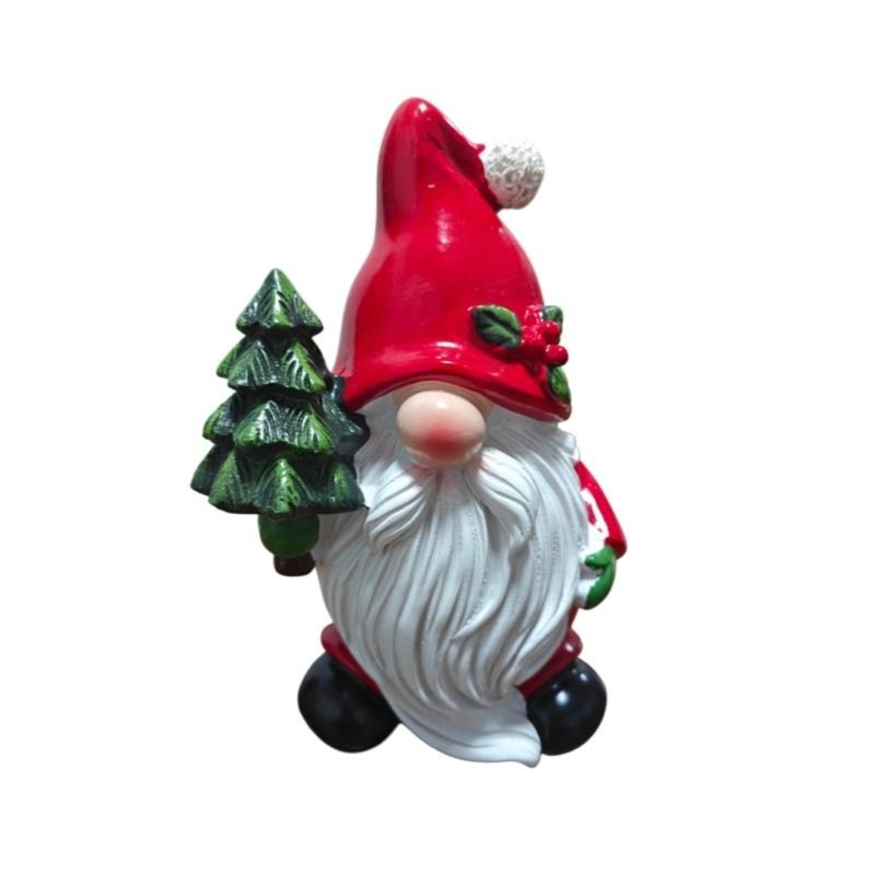 Christmas Santa Statue Resins Gnomes Miniature Figurine For Outdoor Indoor Holiday Tabletop Shelf Decoration Ornament