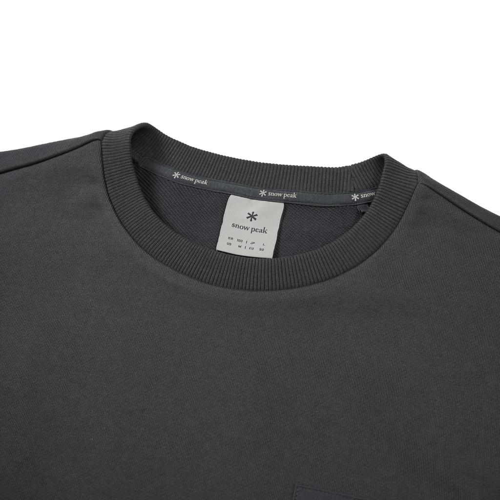 Snow Peak Woven Patch Sweatshirt and Size L GS-S25FMFHT24, Men's Women's Charcoal,