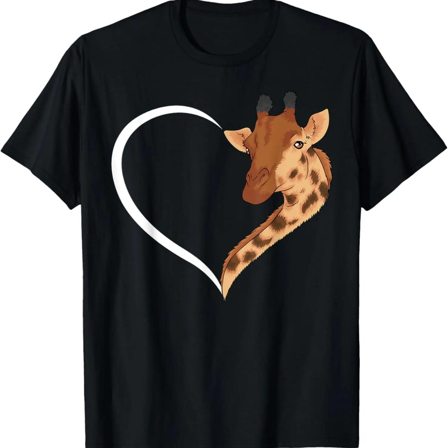 

Giraffe Shirts For Women Girls Kids Heart Cute Giraffe T-Shirt XXXXXL