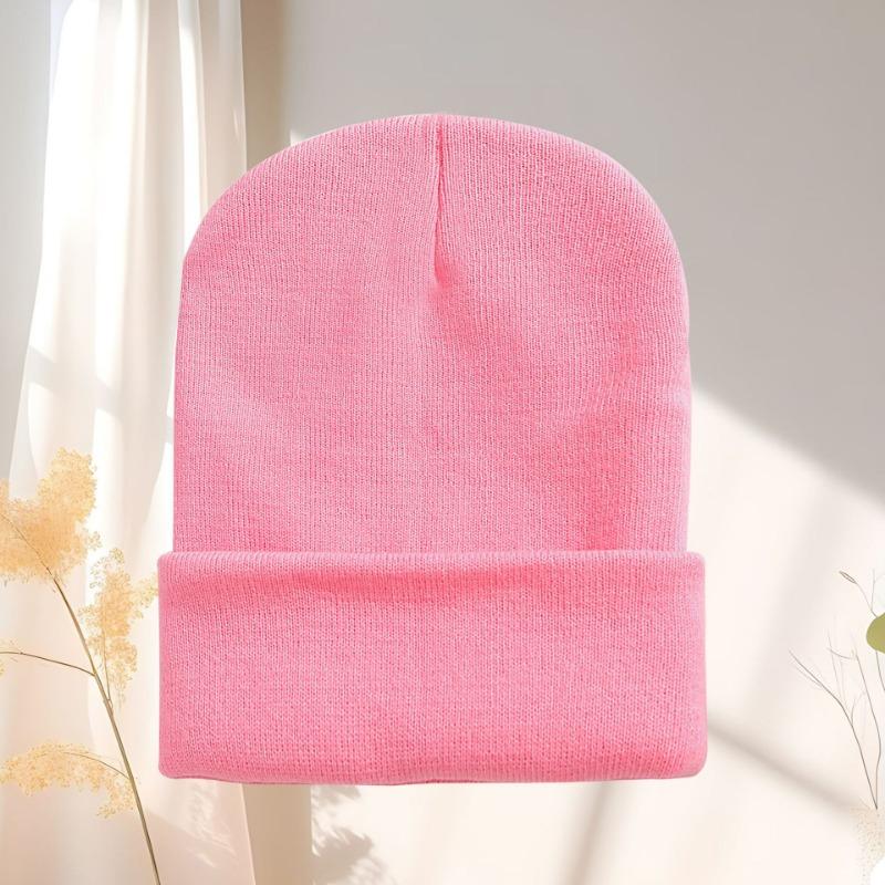 Czapka wełniana jesienno-zimowa czapka na zimno czapka dziergana dla pary czapka dziergana w kolorze cukierkowym wzór haftu tekst