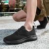 All Black Men's Shoes 48 Large Size 454647 Sports and Leisure Shoes Summer Mesh Shoes Platform-soled Breathable Men's Trendy Shoes