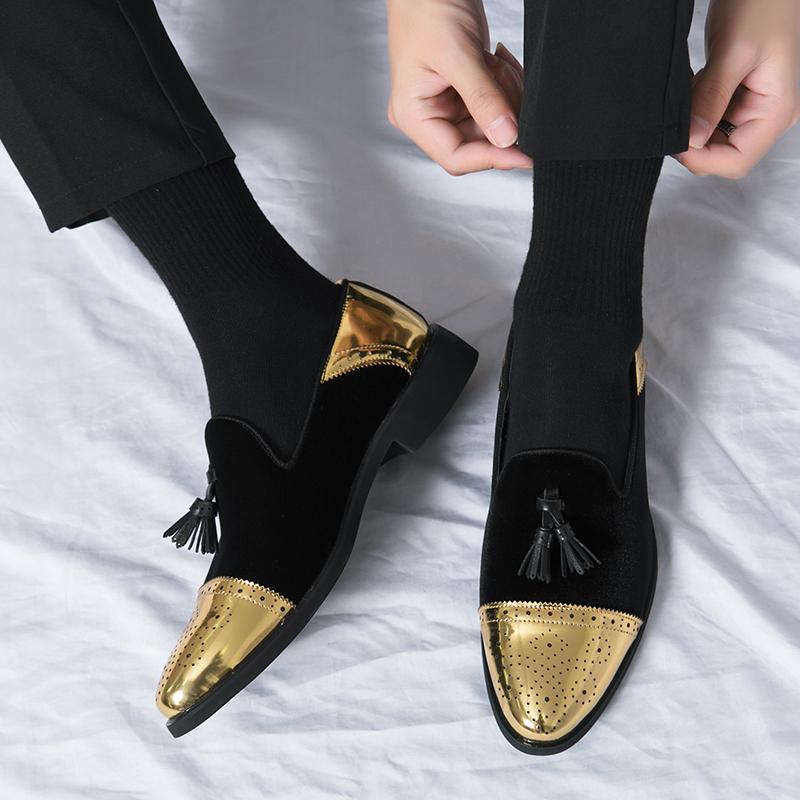 Fashion Suede Leather Shoes Men Casual Luxury Brand Handmade Penny Loafers Men Slip On Flats Driving Dress Shoes Black Green Moccasins