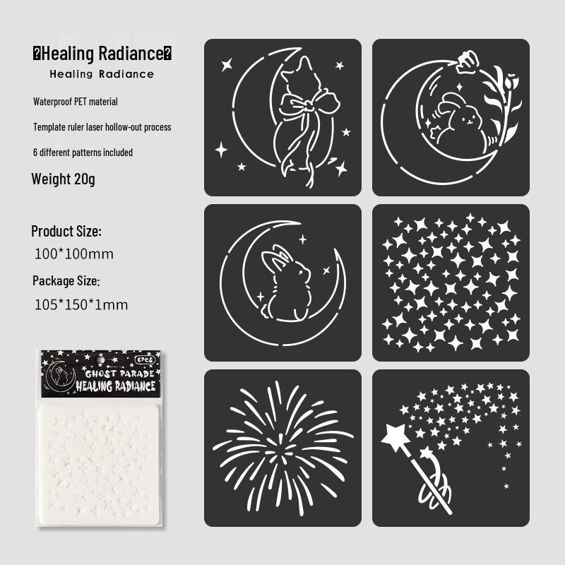 Spirit Shadow Parade Series: Hand-painted Template Set for Oil Pastel and Lace Ruler Masking Board