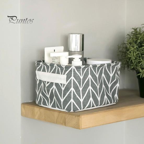 Nursery Toy Bin Cotton And Linen Storage with Handles, Foldable Waterproof Desktop Bins Organizer, Space Saving Basket for Makeup Book Baby