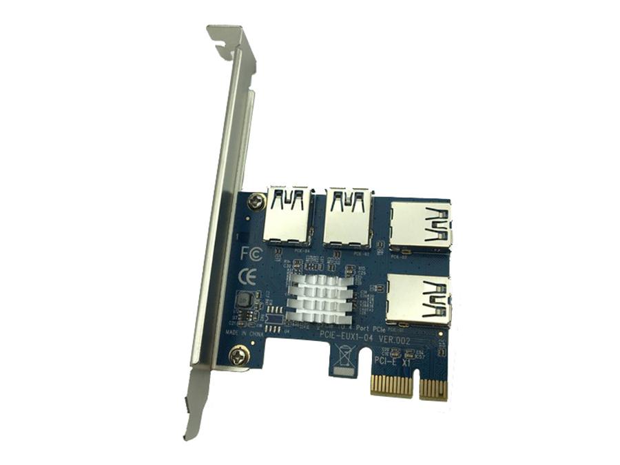 

PCI-Express Riser Card PCI-E 1 to 4 PCI-E USB 3.0 Slot Multiplier External Card