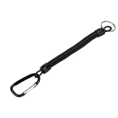 Retractable Spring Elastic Rope Security Gear Tool Anti Lost Keychain Fishing LanyardBlack